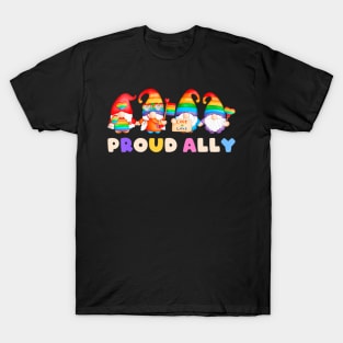 Proud Ally, Gnomes, LGBT Pride, Straight T-Shirt